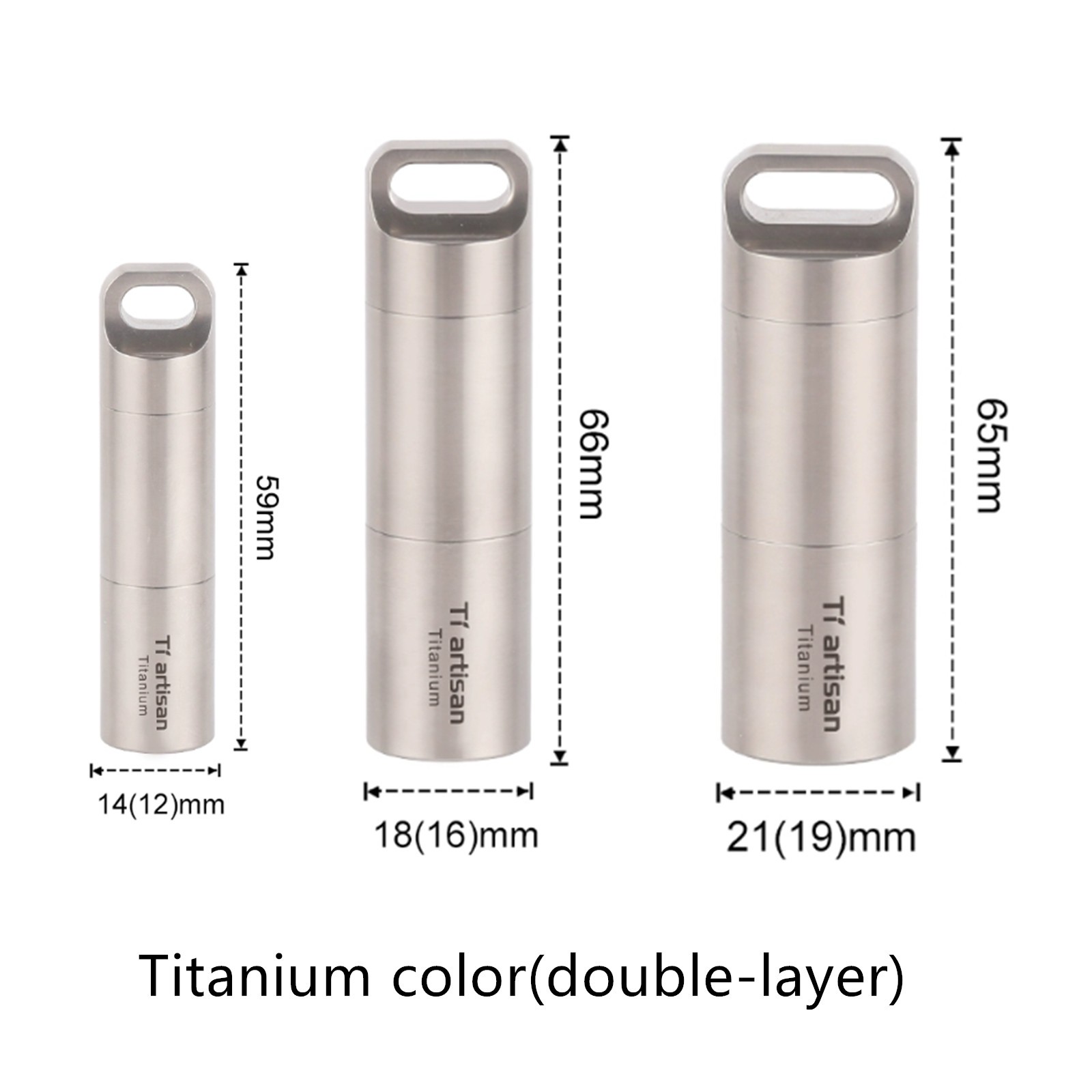 Tiartisan Outdoor Titanium Alloy Waterproof Pill Box Case Container Survival EDC