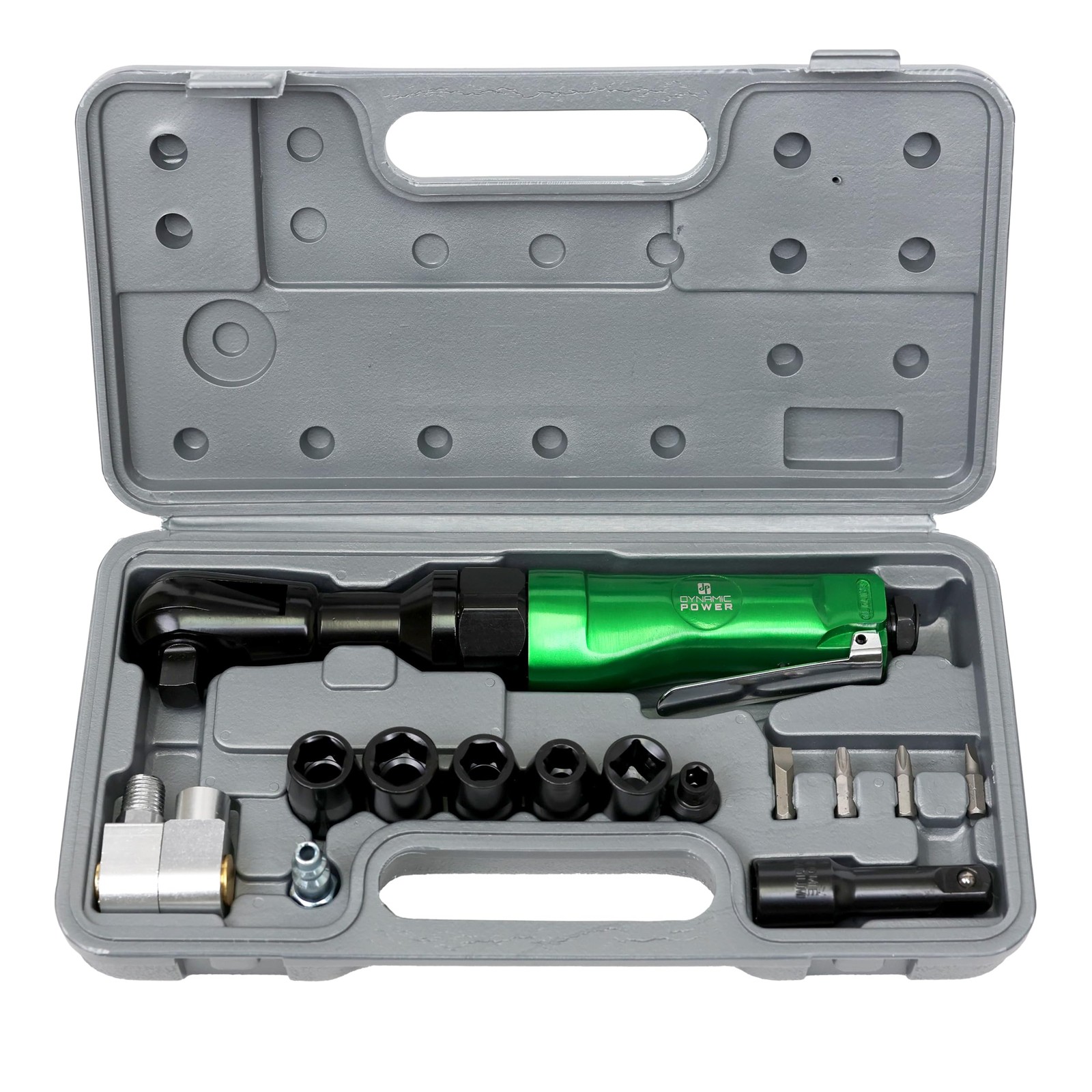 DYNAMIC POWER Professional 1/2″ AIR RACHET WRENCH KIT + 4 pcs 1/2″ Dr., Impac…