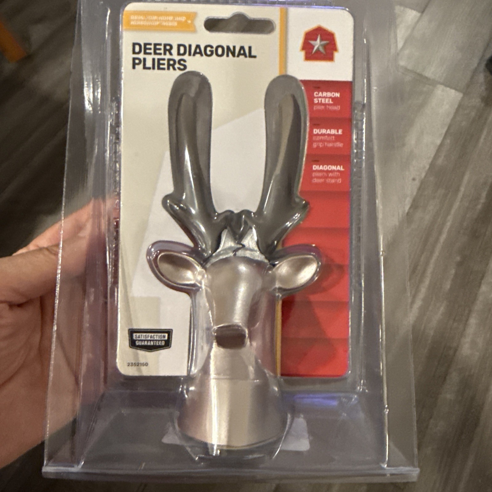 Barn Star Carbon Steel Diagonal Pliers with Deer Stand, Adorable NEW