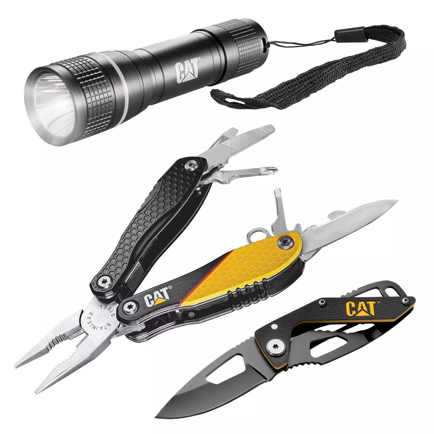 Cat Multi-Tool, Knife and Flashlight Set