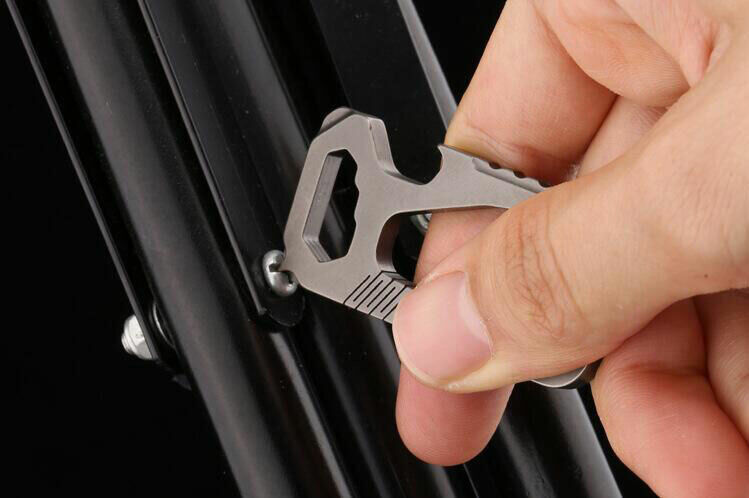 TC4 Titanium Key Chain Carabiner Opener Outdoor Portable Multi EDC Tool
