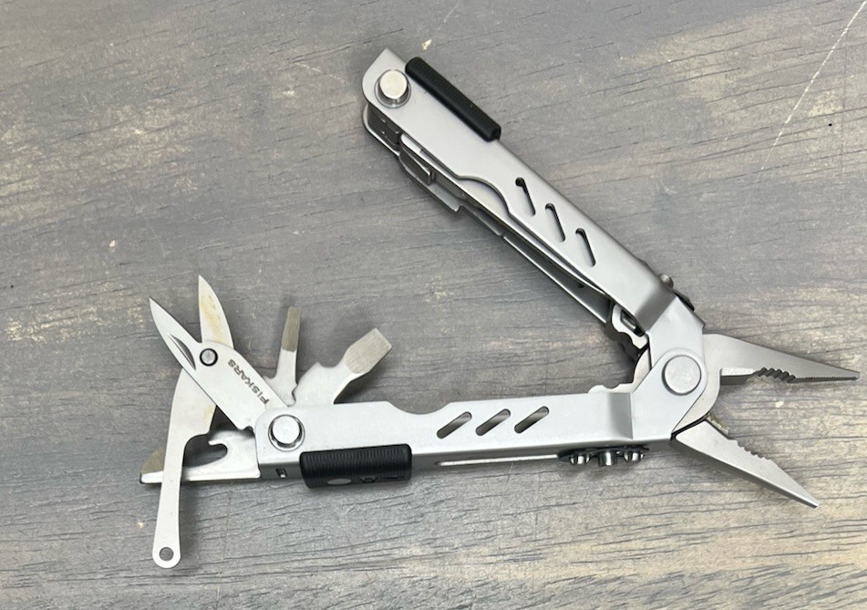 Gerber Multi Tool Leather Sheath Knife Fiskars Scissors Fishing Camping
