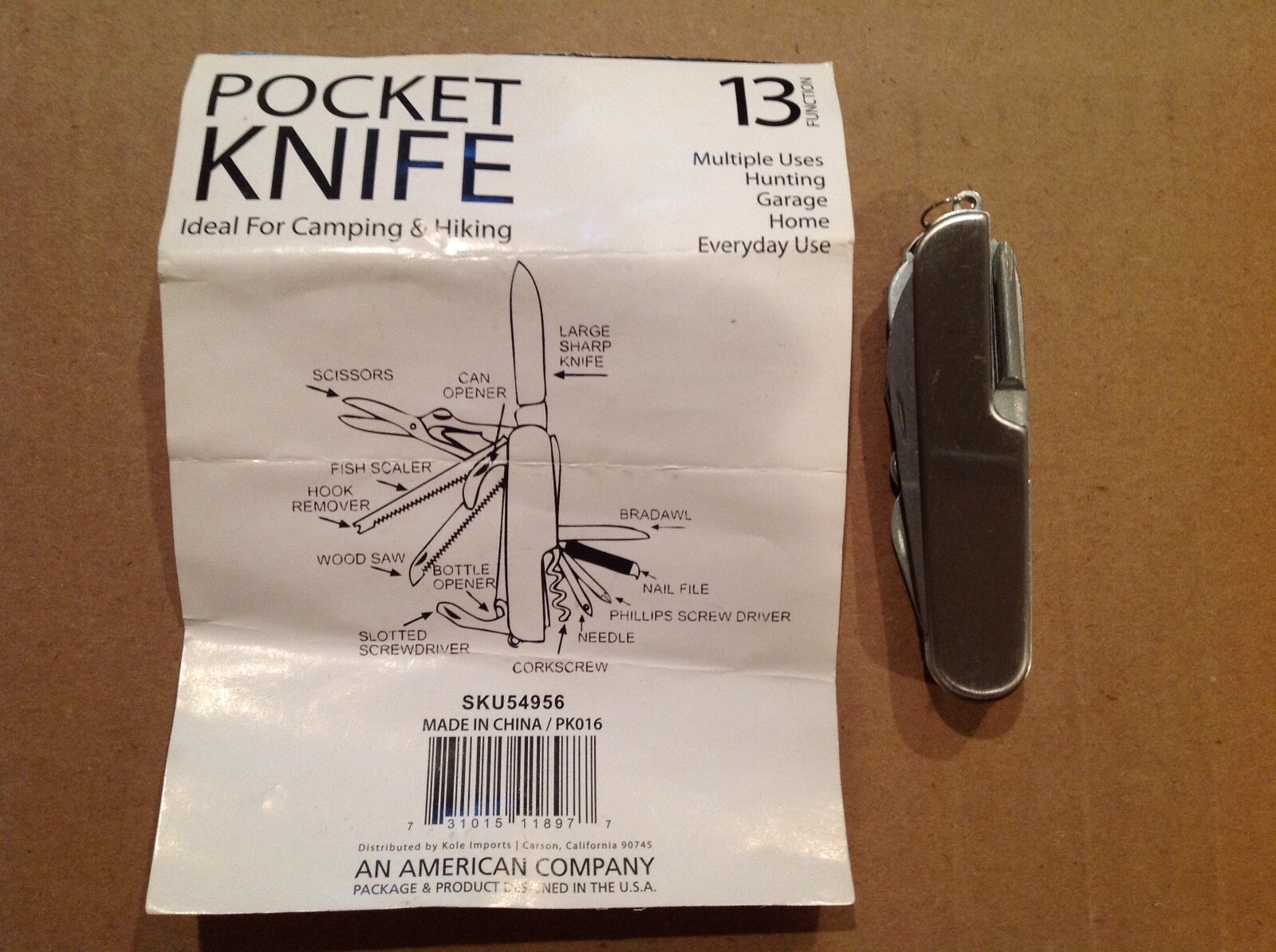 Camping and Hunting Pocket Knife – Approximately 3 1/2″ when closed.