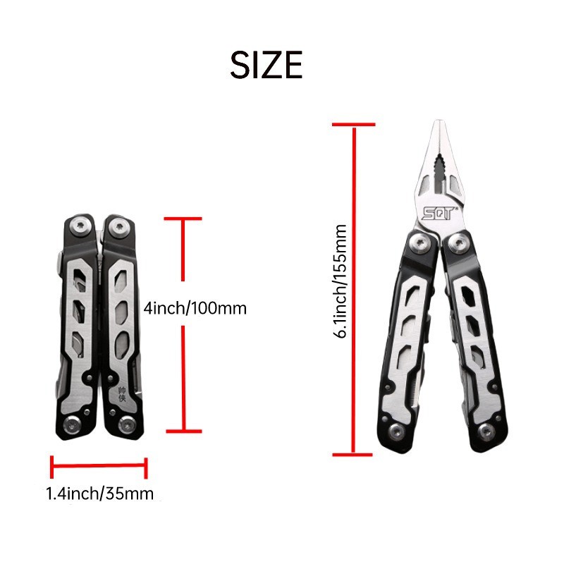 1pc Portable Stainless Steel MultiTool Plier Camping Outdoor Knife Gift For Men