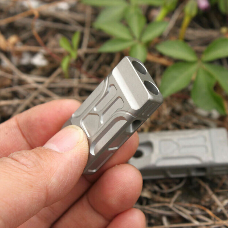 Twin Tubes SOS High Frequency Titanium Alloy Whistle Outdoor Survival EDC Tool
