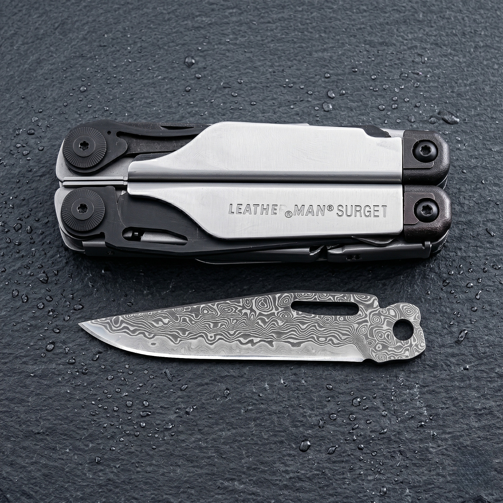 VG10 Damascus Main+Saw Blade for Leatherman CHARGE TTI/WAVE – HRC60+ Razor Sharp