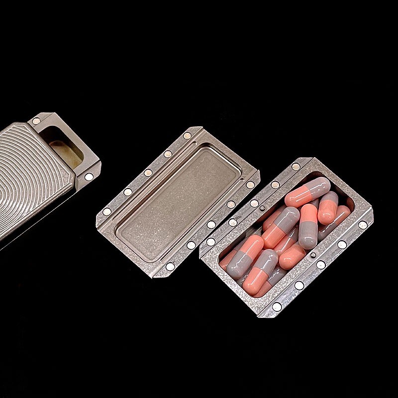 Titanium Alloy Clicker Storage Case Fidget Gadgets Candy Pill Cigarette EDC Box