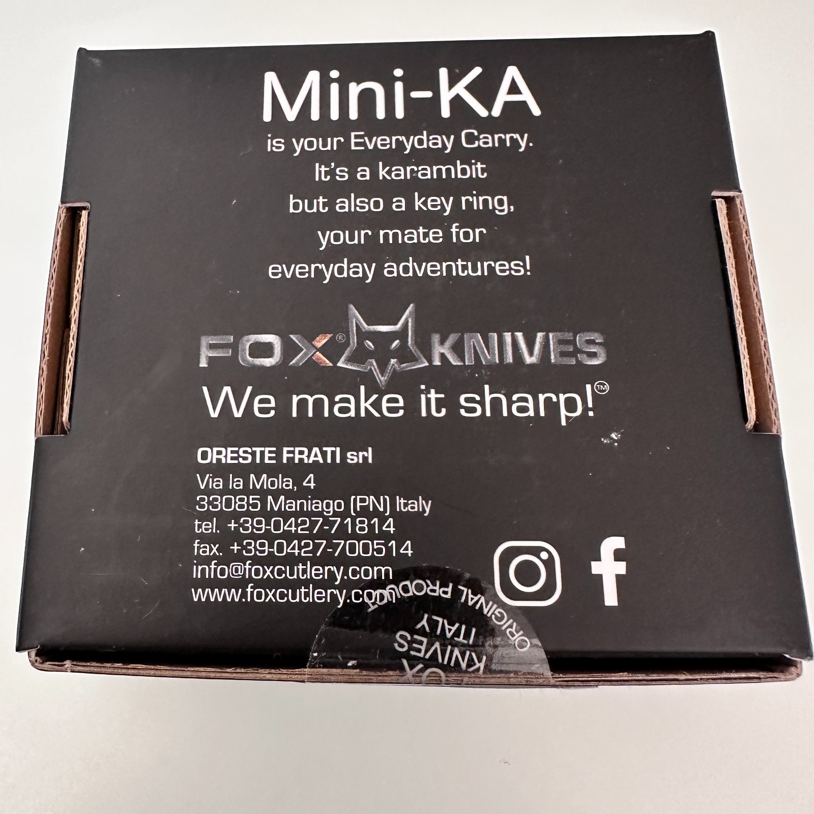 FOX KNIVES Mini-KA Folding FX-535 BLB Knife 1″ Black Blade Blue Grip