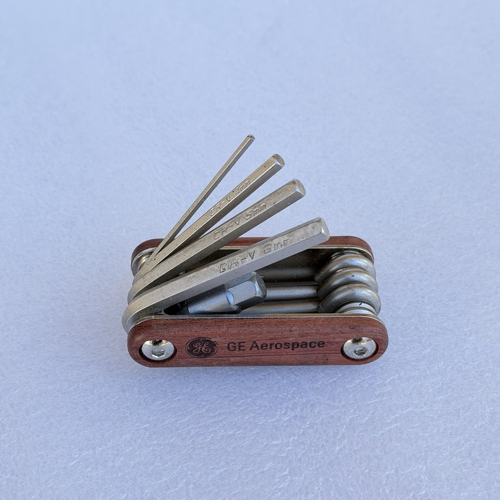 GE Aerospace Wood Engraved Multitool Metric: Allen, Torx, Screwdriver Bits Set