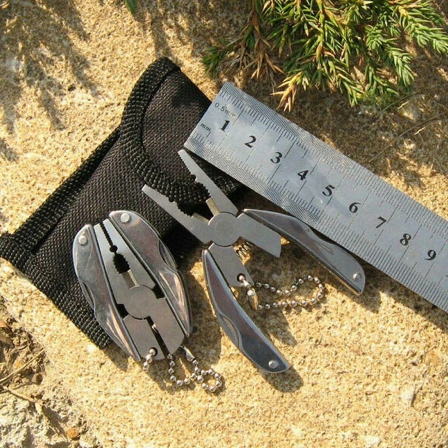 Pocket Multi Tool Pliers Mini Folding Key Chain Fishing Camping Small Pliers Lot