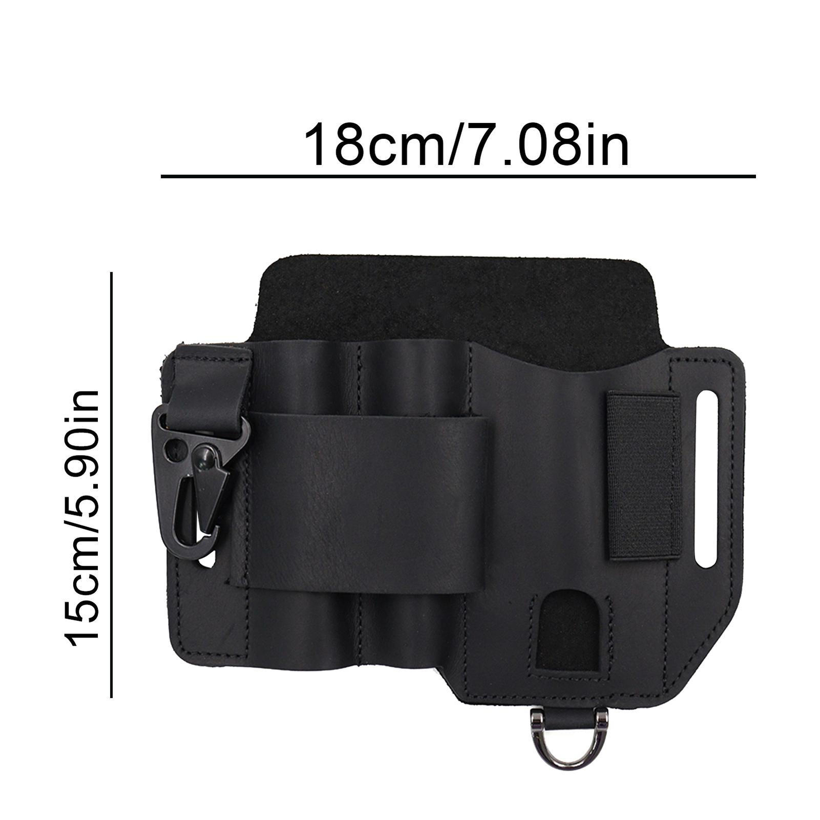 EDC Leather Sheath Holster Multitool Belt Organize Flashlight Pen Keychain Pouch