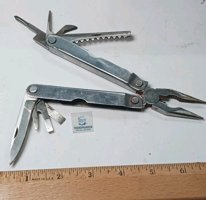 Great Neck Stainless Steel Multi Tool Pliers Knife Saw Screwdrivers Vintage