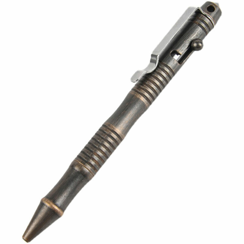 EDC Brass Retro Black Pocket Ball Pen Business Signature Pen Outdoor Record Pen