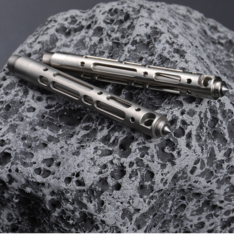 Mini Hollow Out Pen Titanium Alloy Writing Pen Pocket Pen Outdoor EDC Multi Tool