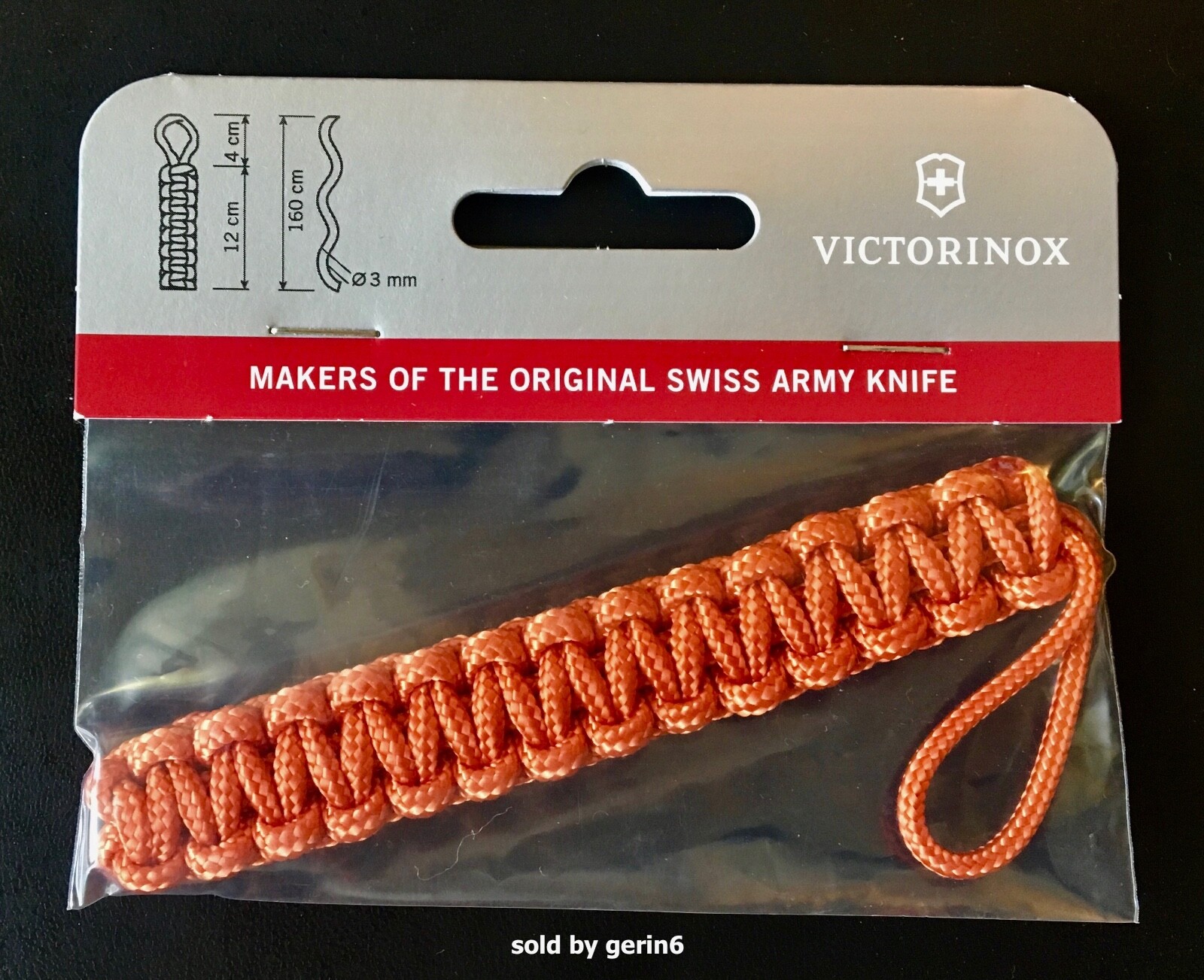 Swiss Army Paracord Pendant Knife Lanyard, Orange, Victorinox, New In Package