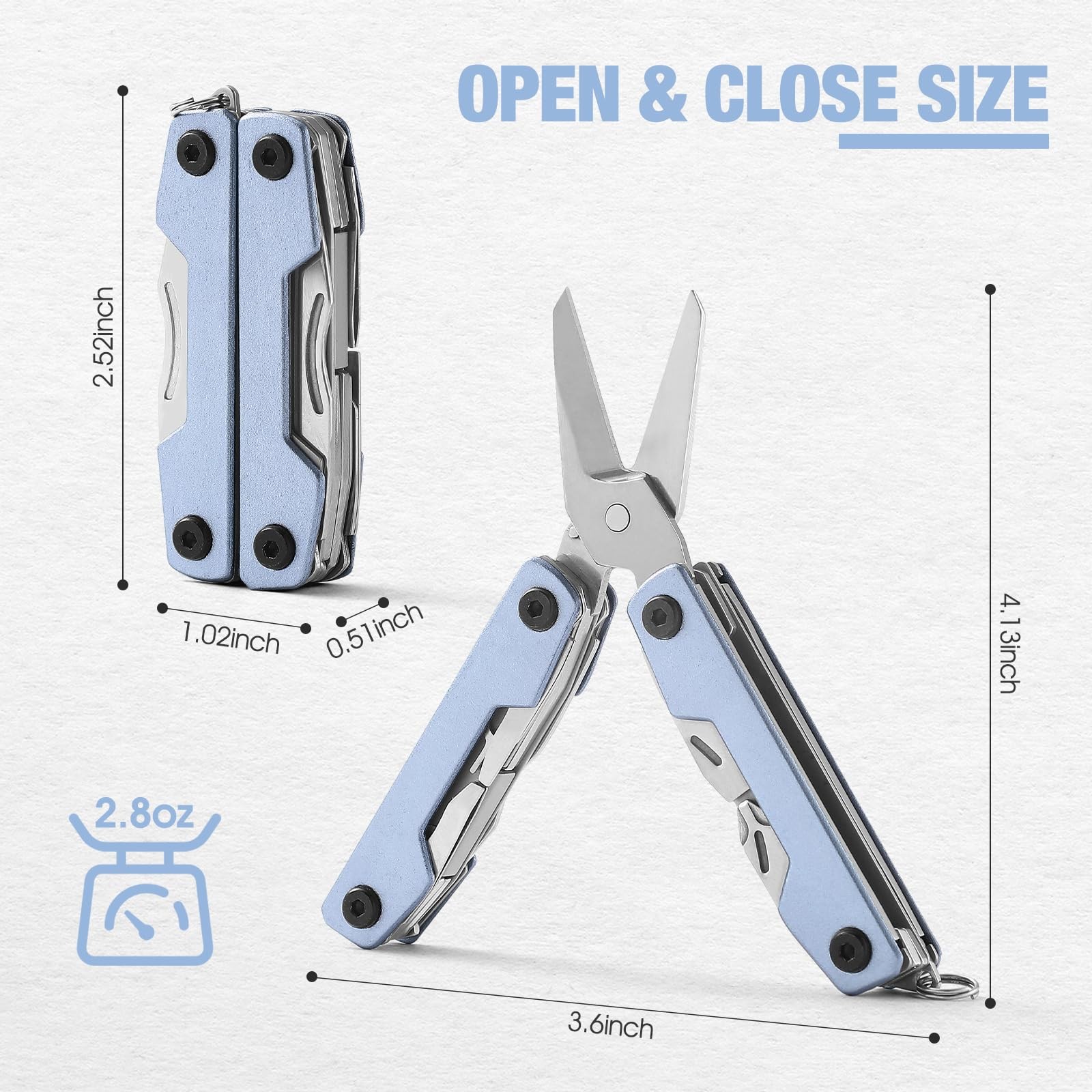 Multitool with Pocket Knife,Gifts for Men and Women, 11-in-1 Mini EDC Multito…