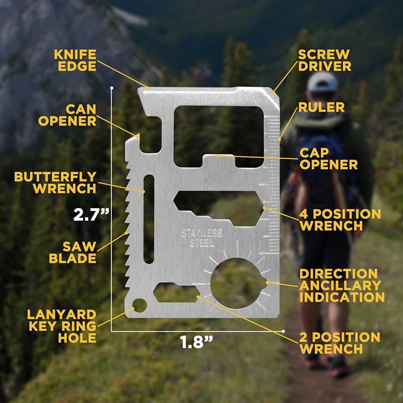 Credit Card 11in1 Survival Pocket Tool Thickened Stainless Beer Opener Steel/inc