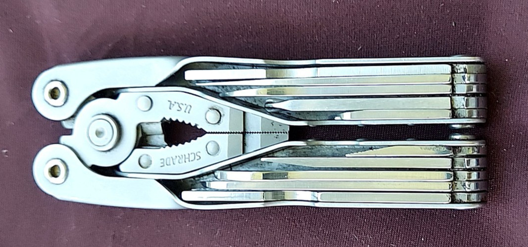 Schrade USA Tough Tool ST1 Multi-Tool Pliers Knife w Leather Sheath Nice!