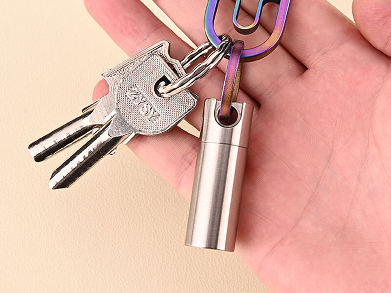 Outdoor Waterproof Pill Case Key Chain Capsule Seal Container Survival Box EDC