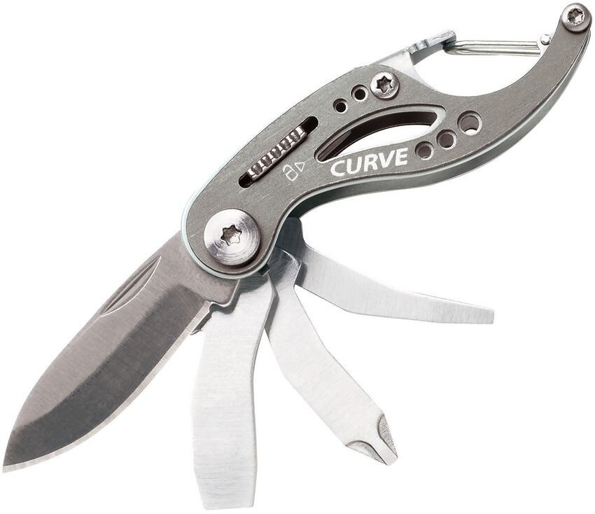 Gerber Curve Multi-Tool – 6-in-1 Screwdriver and Pocket Knife Set-Gray-NEW