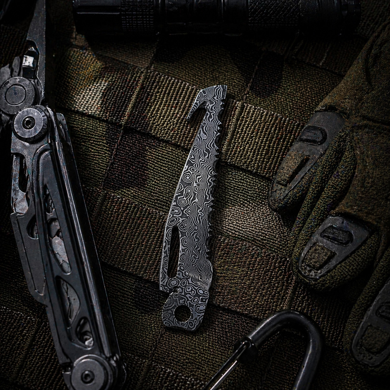 Custom VG10 Damascus (Serrated)Blade for LEATHERMAN SURGE – CNC, 60HRC