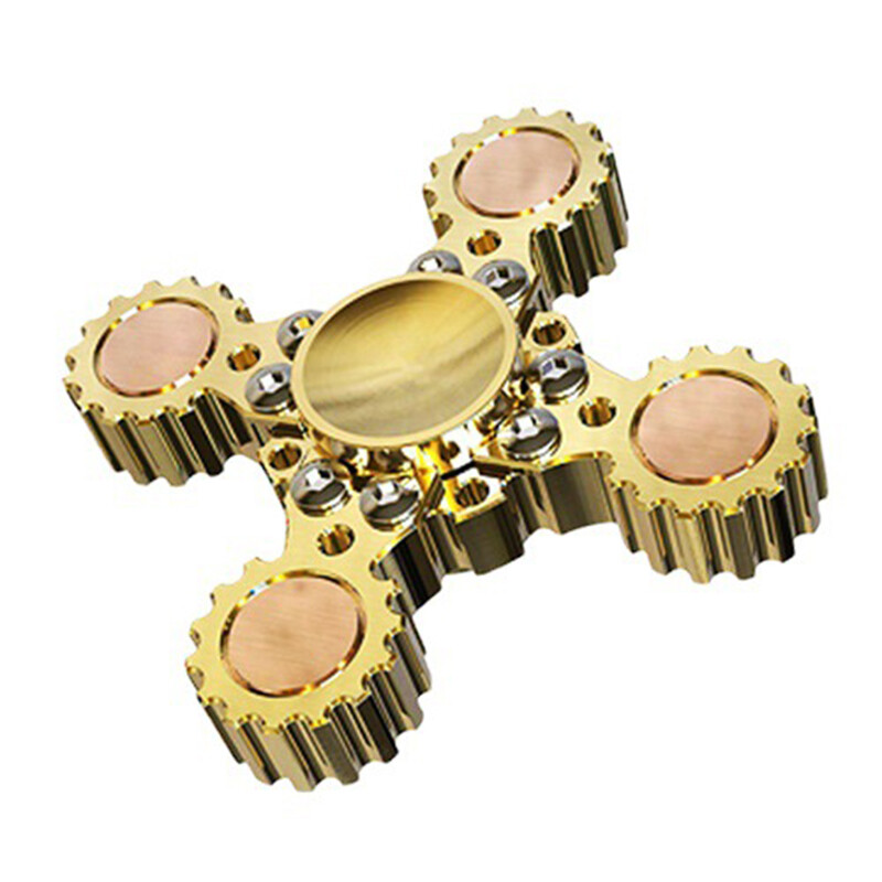 EDC Gear Brass Gyroscope Toy Fingertips Spinning Top Gearwheel DIY Gyro Toy Tool