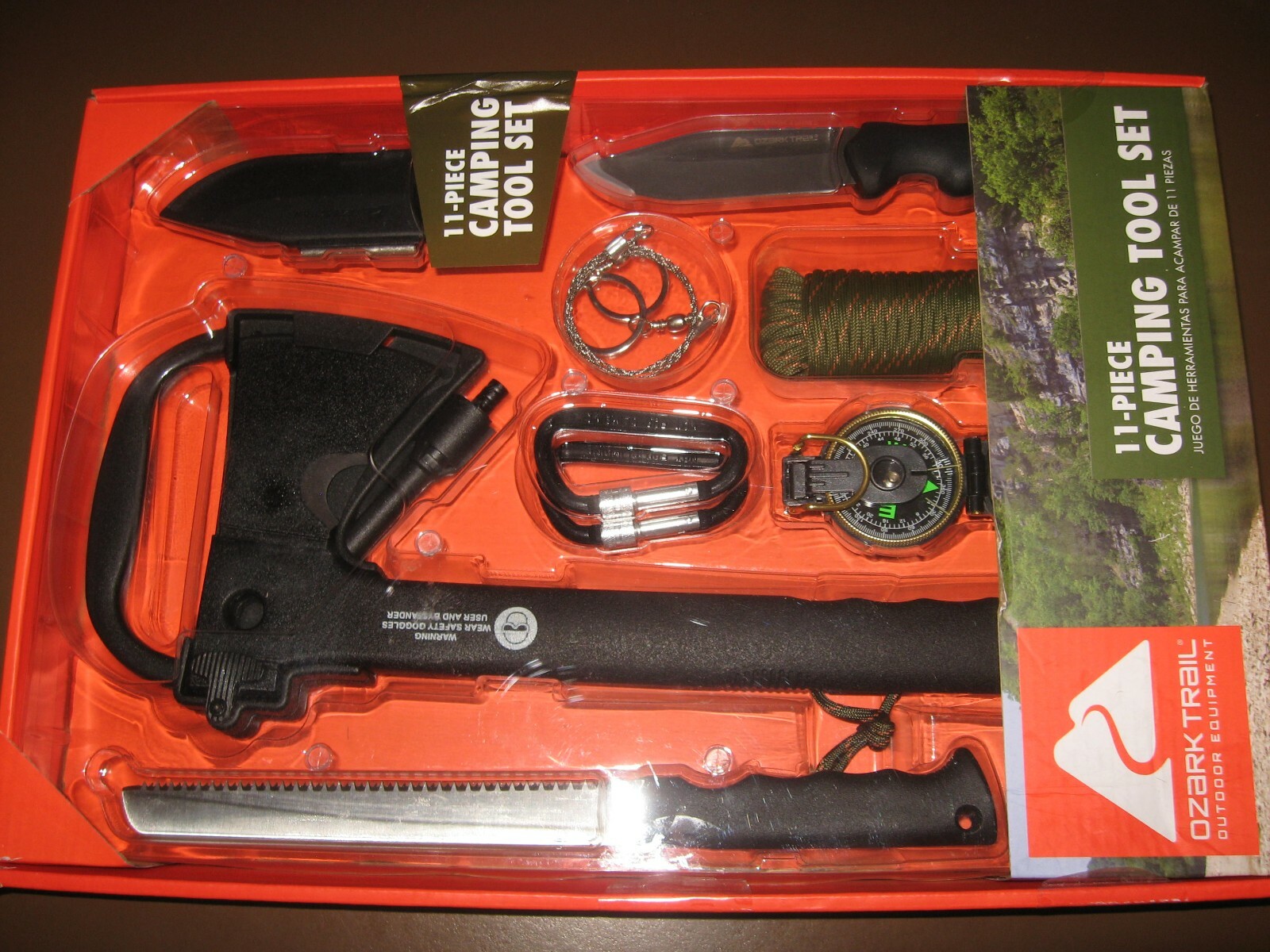 Ozark Trail 11 Piece Camping Tool Set Hatchet Carabiners Saw Paracord