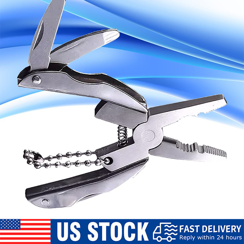 Pocket Multi Tool Pliers Mini Folding Key Chain Fishing Camping Small Pliers Lot