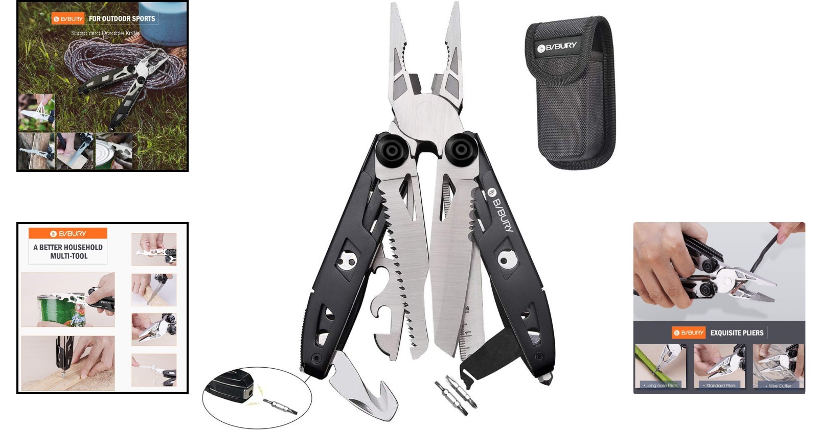 Durable 18-in-1 Pocket Multitool with Safety Lock Design for Outdoor Adventures