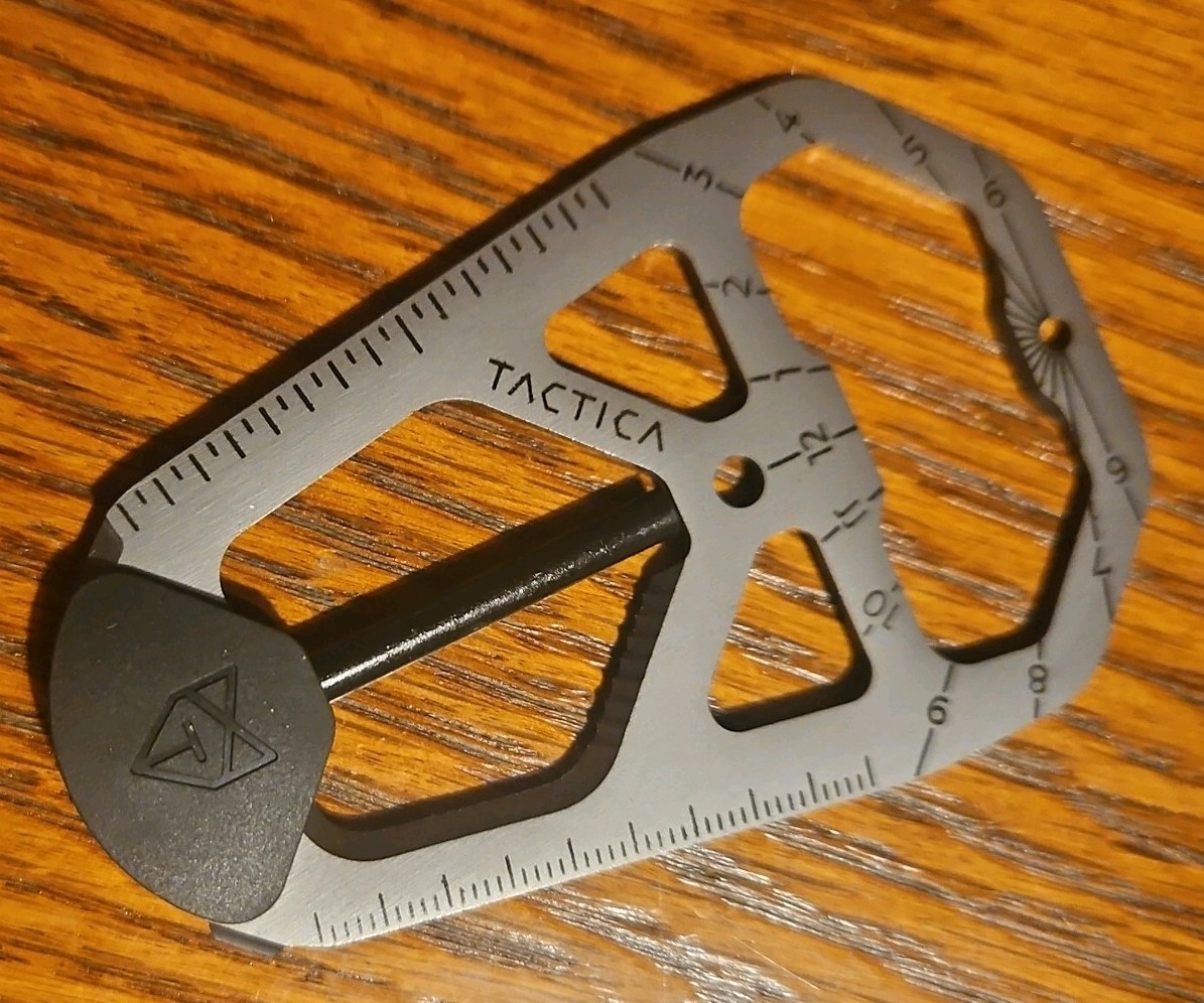 TACTICA M020 Camping Tool Card Black with Ferro Rod Titanium Multi Tool Outdoor