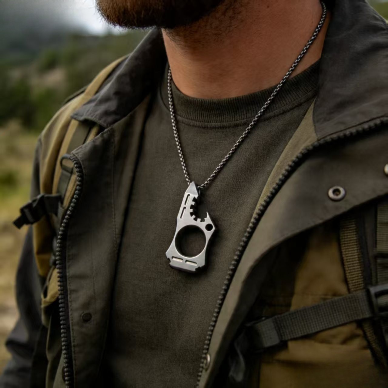 TC4 Titanium Alloy EDC Shark Pendant Multi Function Tool CNC Crafted – Customize