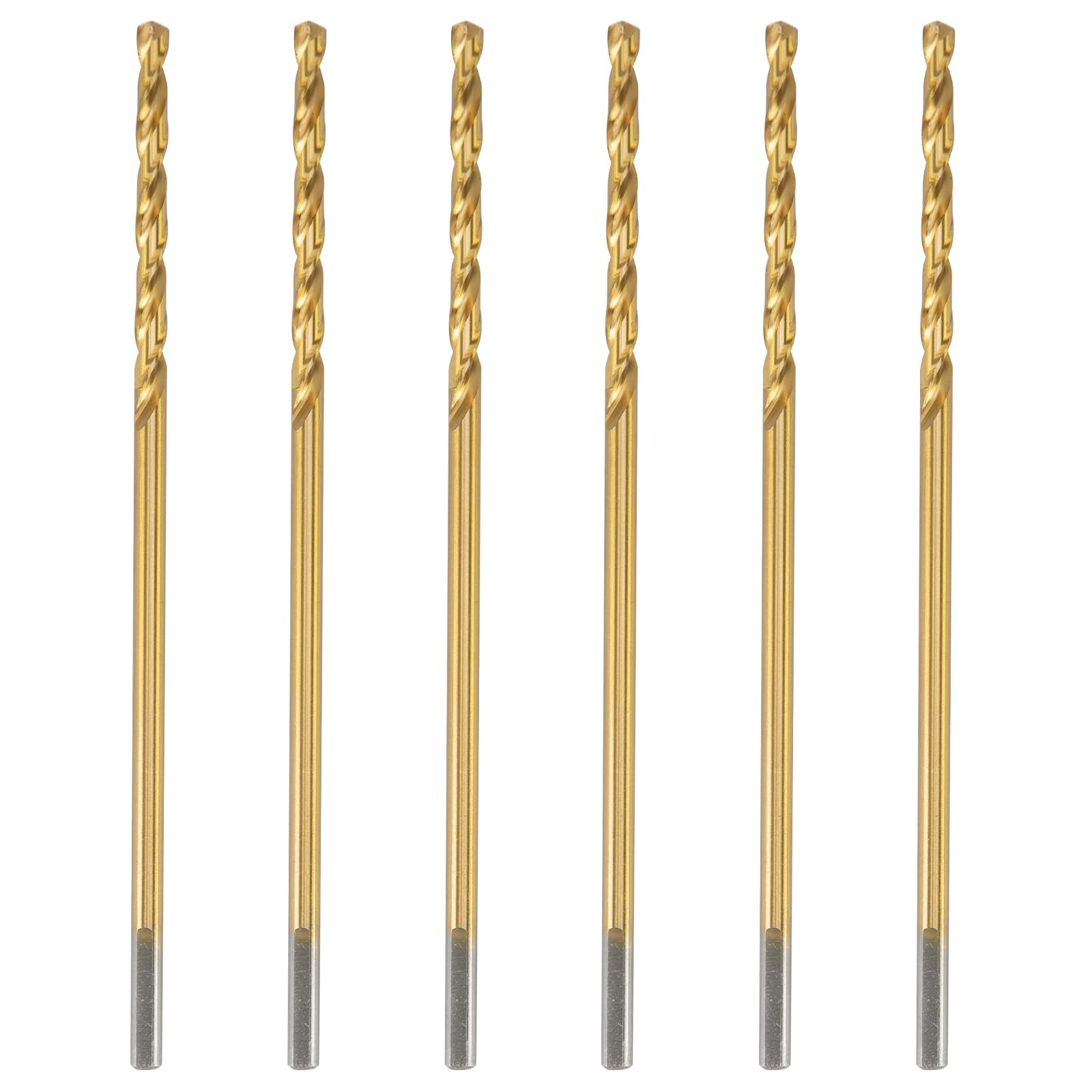 1/4 x 6 Inch Extra Long Drill Bits (6 Pack), Aircraft Drill Bit Titanium M2 H…