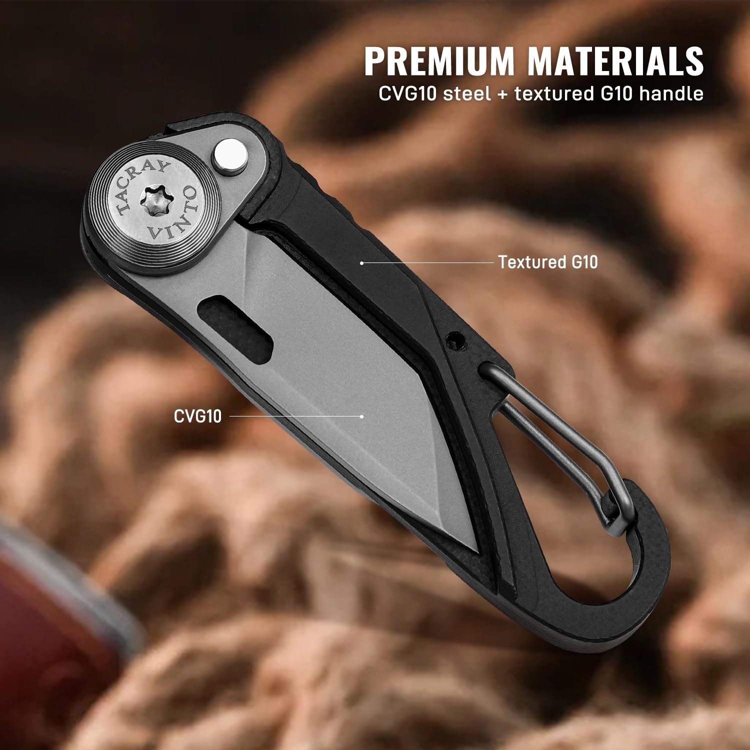 5-in-1 Compact Pocket Knife Multitool – Utility Knife, Seatbelt Cutter, Bottle O