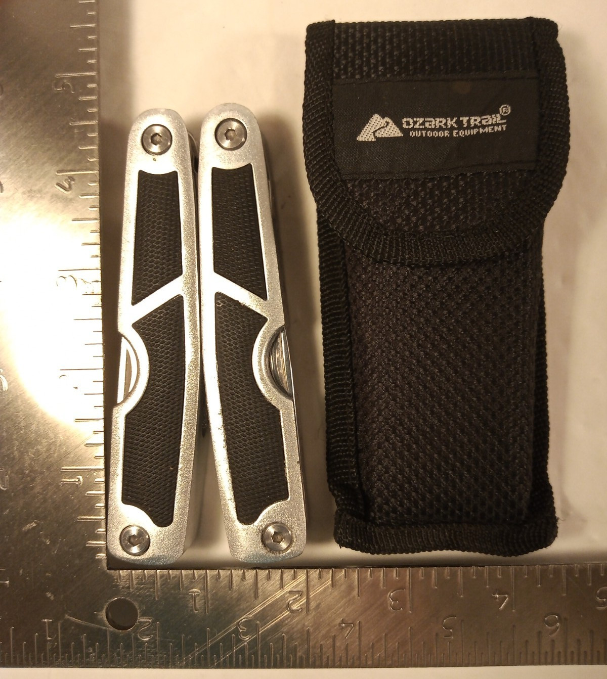 Ozark Trail Large Multi Tool Pliers Knives Saw Screwdrivers Openers Black Handle