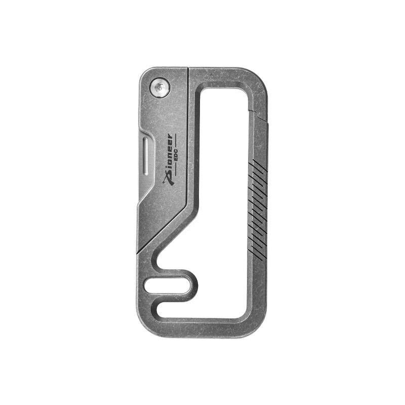 EDC Titanium Keychain Buckle 12C28 Blade Folding Knife Pocket Outdoor Multi Tool