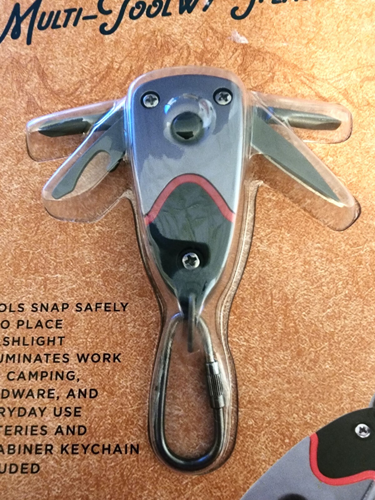 B/91 Adventure Out There 7 IN 1 Multi Tool with Flashlight Factory Sealed