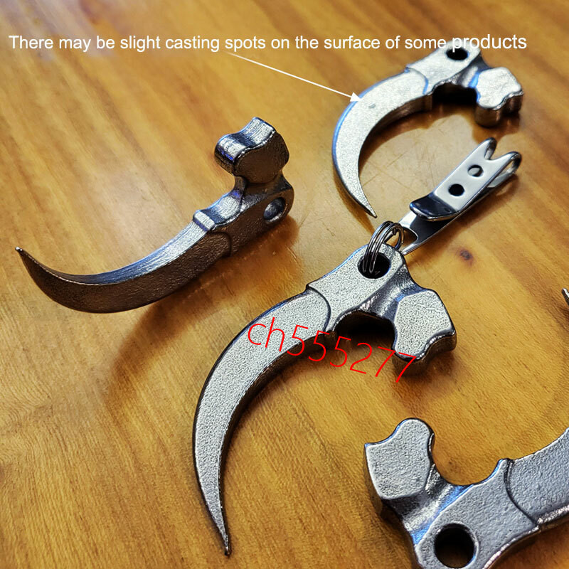 Stainless Steel Keychain Eagle Claw Necklace Pendant Bead Unpacking Box Tool