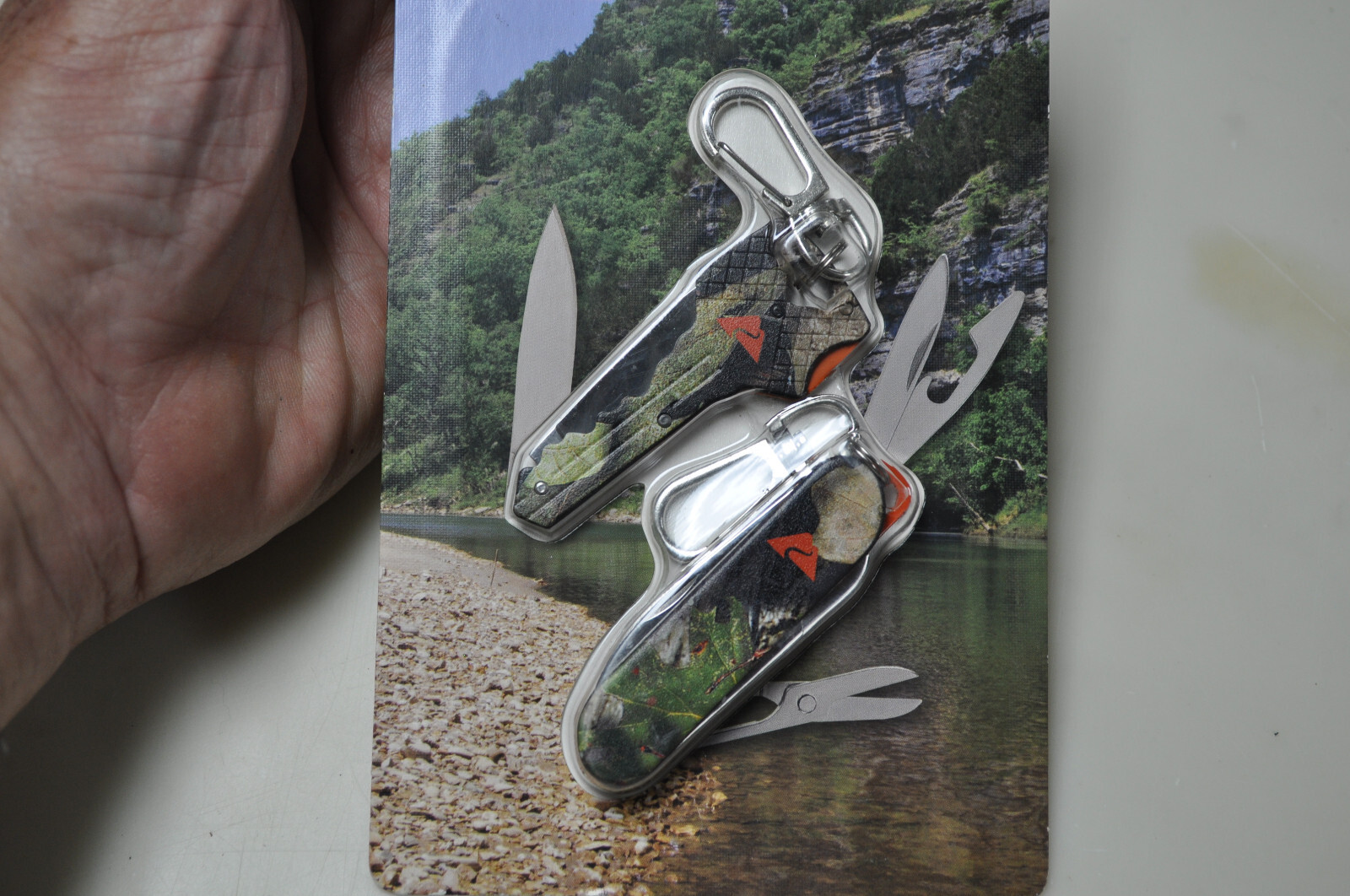 NEW Ozark Trail Combo Set Camo Multi-Tool-Knife And Key-Knife W/ Keyring Set