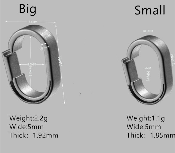 Titanium Keychain Ring Mini Carabiner Key Holder Quick Release Key Ring Buckle