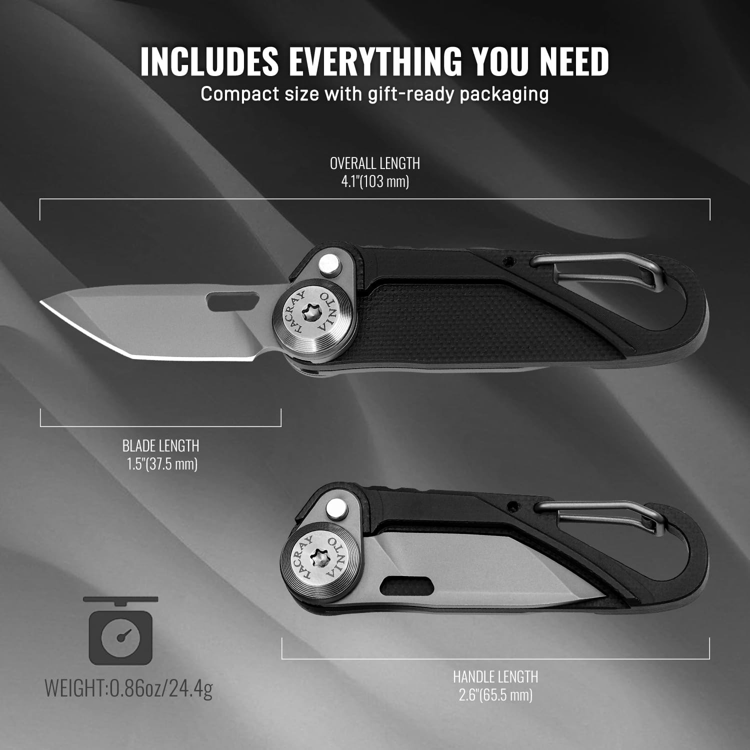 5-in-1 Compact Pocket Knife Multitool – Utility Knife, Seatbelt Cutter, Bottle O