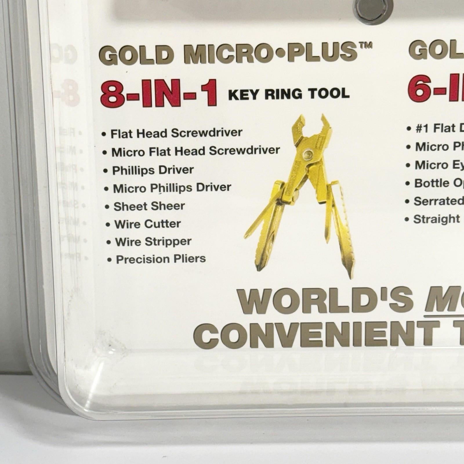 SWISS+TECH Gold Tone Micro-Plus & Utili-Key Ring Multi Tool Set New Sealed NOS