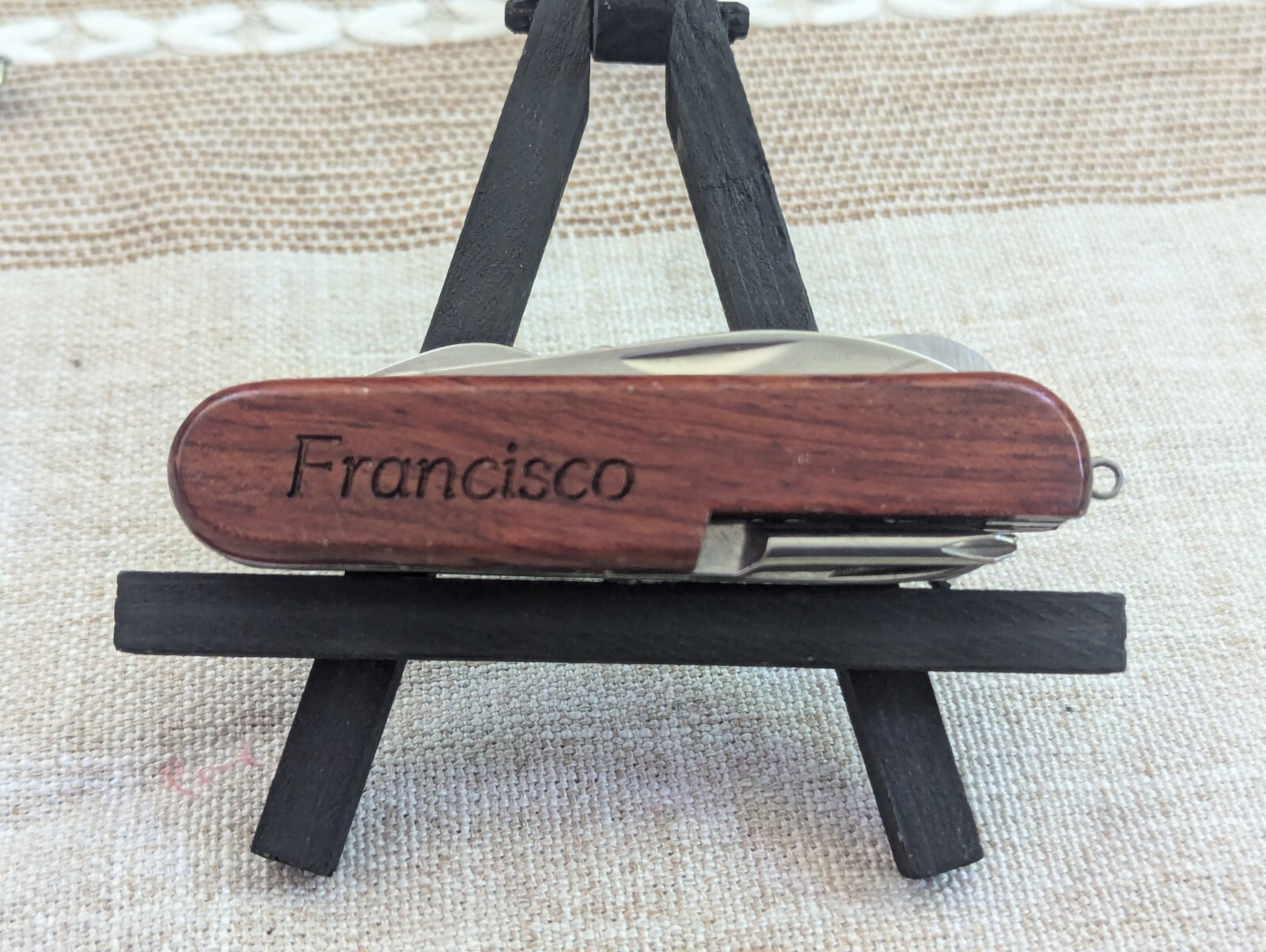 Oklahoma Personalized Souvenir 9-Tool Multi-Tool Pocket Knife FRANCISCO Wooden