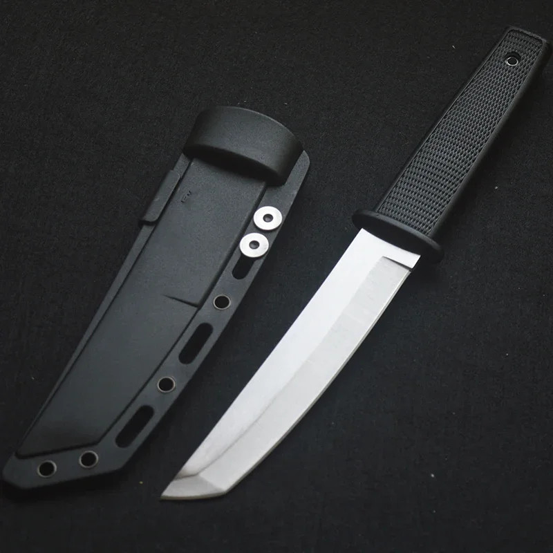 Portable Tanto Fixed Blade Knife ABS Handle Outdoor Camping Survival EDC