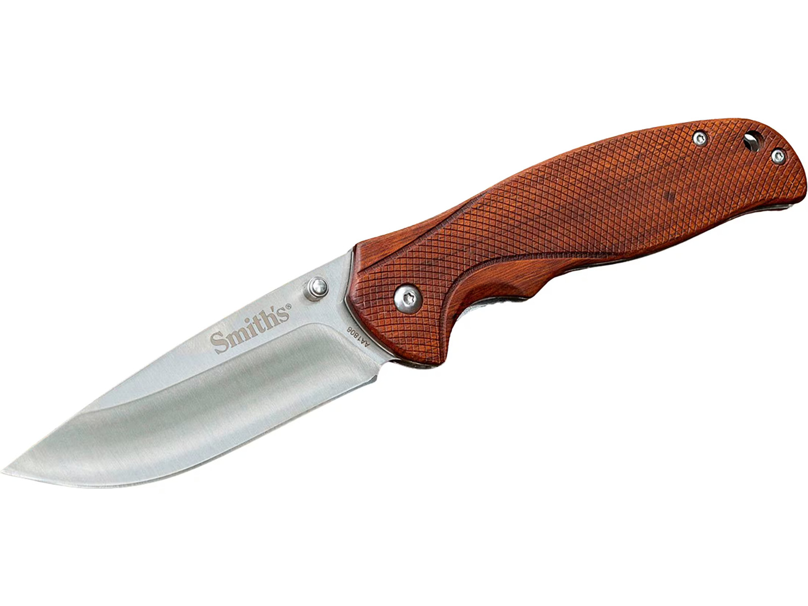 Smith’s Adaha Pocket Knife 3.43″ Drop Point 420 Satin Blade Wood Handle Natural