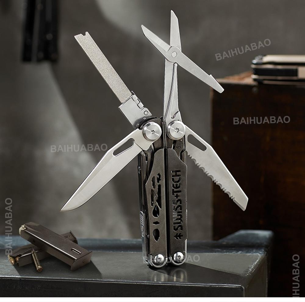 Swiss Tech 37-in-1 Multitool Pliers Folding Edc Scissors Survival Hand Tool