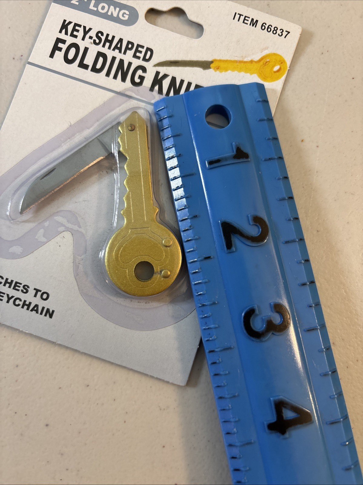 Mini Pocket Foldable Keychain Knife Small Knife Key-Shaped Folding — Brand New