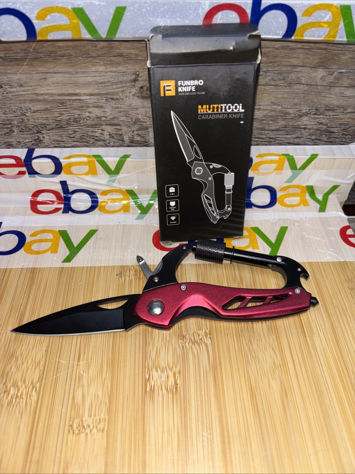 Multitool Carabiner with Pocket Knife EDC Color Shown