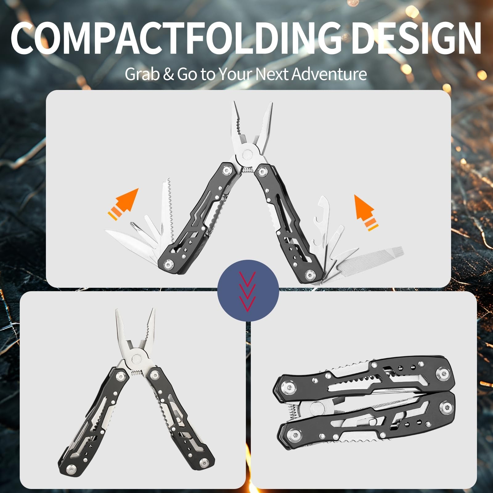 14-in-1 Tactical Multi-Tool & Folding Shovel – Survival Gear for Camping, Hiking