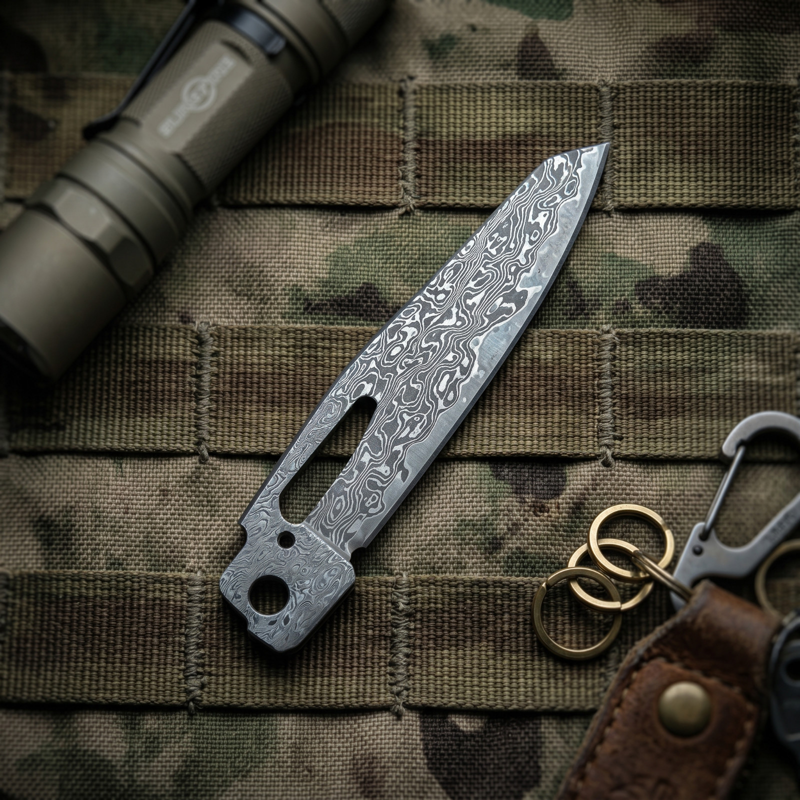 VG10 Damascus Blade 92mm for Leatherman MUT Replacement CNC