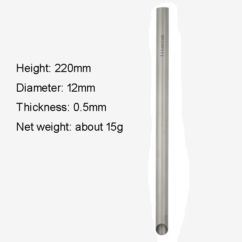 Titanium Alloy Drinking Straw +Cleaning Brush Portable Outdoor Tableware EDC Too